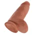 King Cock - dildo z vakuumskim nastavkom - 23 cm - temna koža