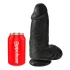 King Cock - dildo z modrčki in priseskom - 23 cm - črna