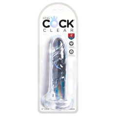 King Cock Clear 6 - dildo z vakuumsko prisisavko - 15 cm