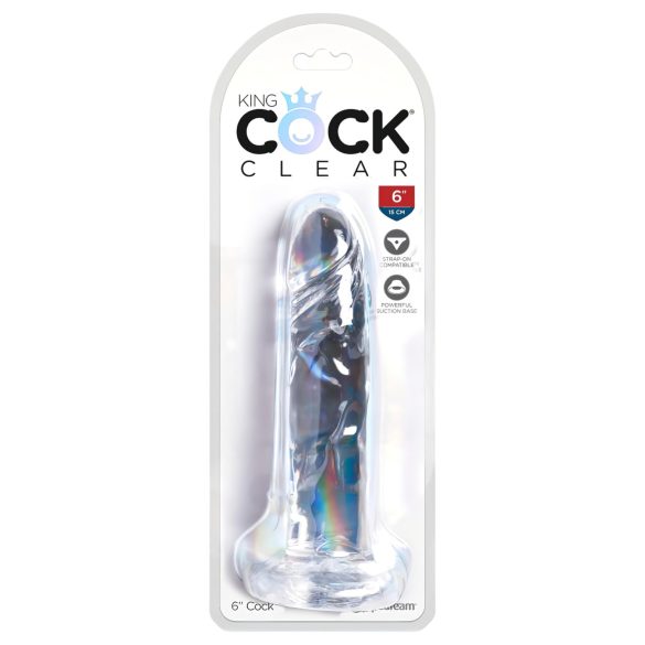 King Cock Clear 6 - dildo z vakuumsko prisisavko - 15 cm