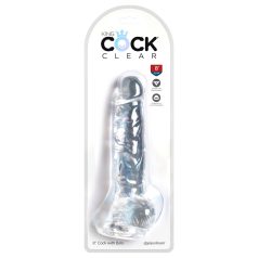   King Cock Clear 8 - realistični dildo s priseskom in modah - 20 cm
