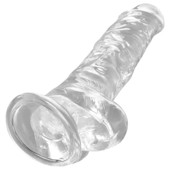King Cock Clear 8 - realistični dildo s priseskom in modah - 20 cm