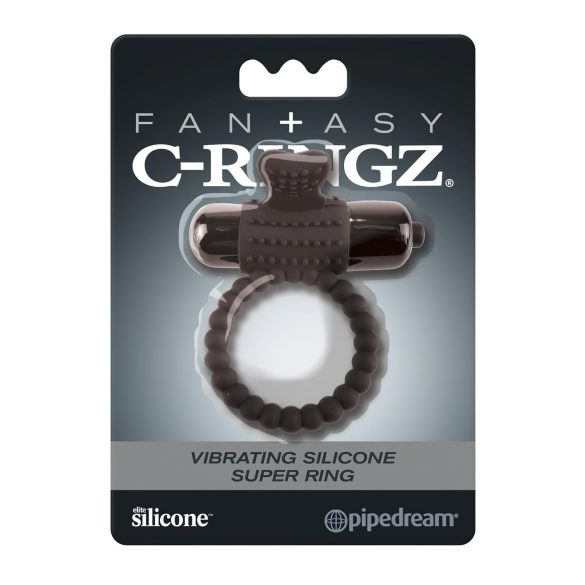 Pipedream Fantasy C-Ringz - vibracijski obroček za penis (črn)