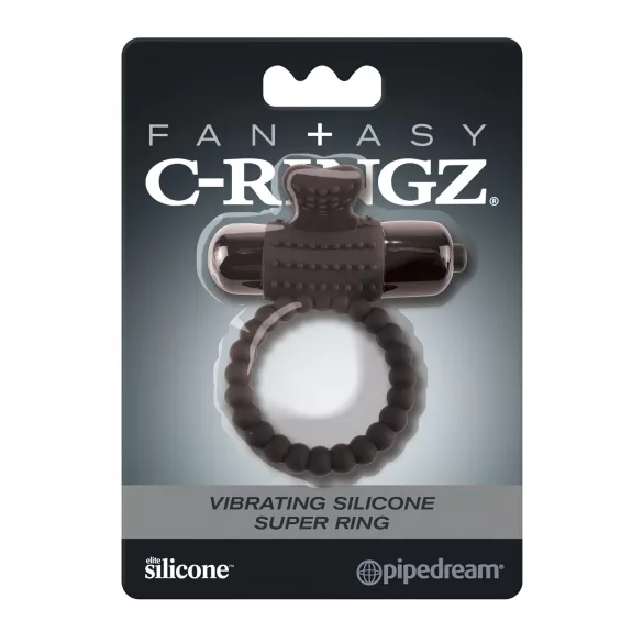 Pipedream Fantasy C-Ringz - vibracijski obroč za penis - črn