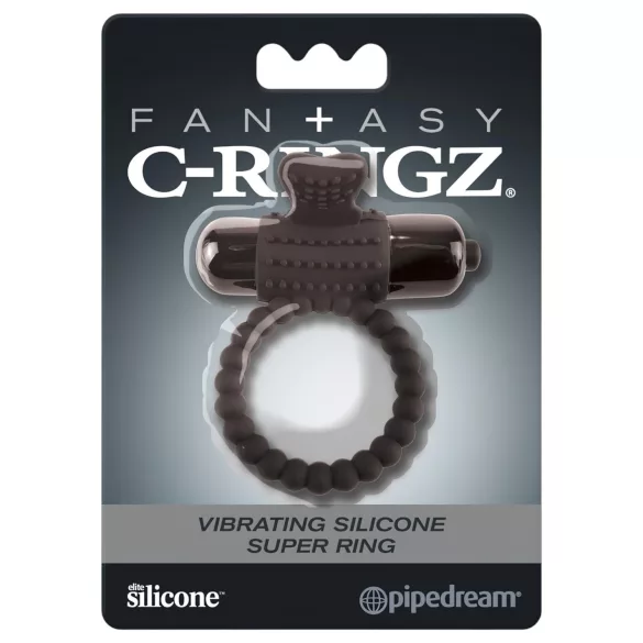 Pipedream Fantasy C-Ringz - vibracijski obroč za penis - črn