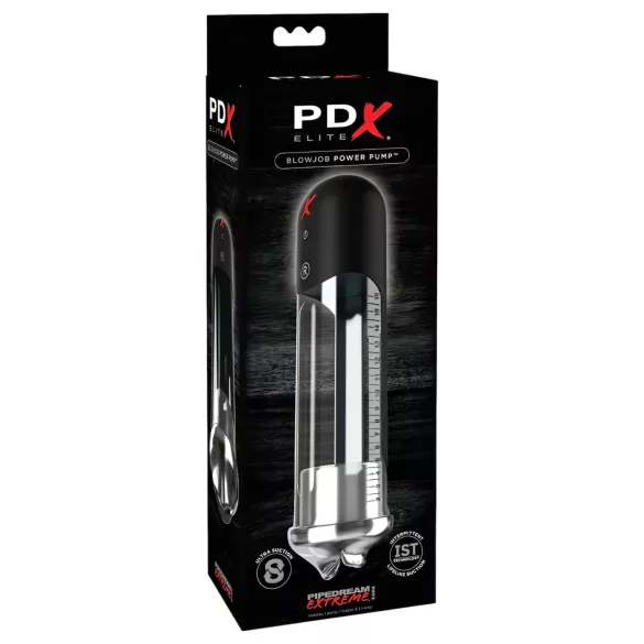 PDX Blowjob - samodejna penis črpalka z ustnicami - črna