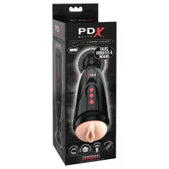 PDX Elite - masturbator umetna vagina z vibracijami - črna