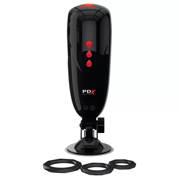 PDX Elite - masturbator umetna vagina z vibracijami - črna