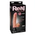 Real Feel Deluxe No.1 - realistični vibrator s testisi - kožna barva