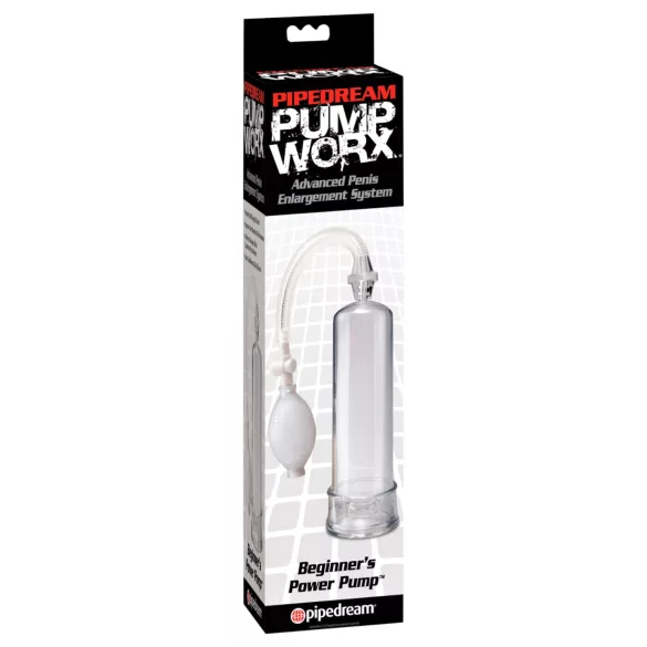 Pipedream - Pump Worx Beginner's - prozorna črpalka za penis (19 cm)