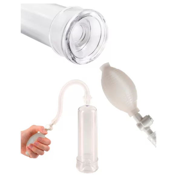 Pipedream - Pump Worx Beginner's - prozorna črpalka za penis (19 cm)