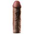 X-TENSION Mega 2 - realističen penis rokav (20,3 cm) - temno naraven