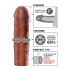 X-TENSION Mega 2 - realističen penis rokav (20,3 cm) - temno naraven