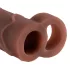 Pipedream X-TENSION Perfect 2 - erekcijski obroč z nastavkom za penis - temno naravna barva (19 cm)