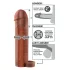 Pipedream X-TENSION Perfect 2 - erekcijski obroč z nastavkom za penis - temno naravna barva (19 cm)