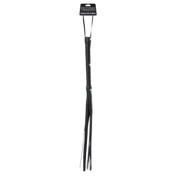 Fetish Fantasy Deluxe Cat-O-Nine - bič z devetimi trakovi - črn - 65 cm