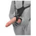 King Cock - strap-on dildo - votlo, nastavljivo, 25 cm