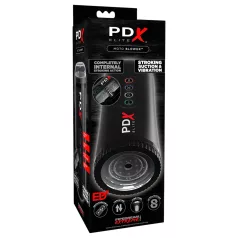 PDX Moto Blower - sesalni, vibracijski masturbator (črn)