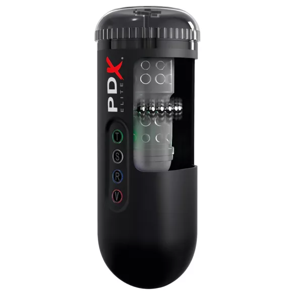 PDX Moto Blower - sesalni, vibracijski masturbator (črn)