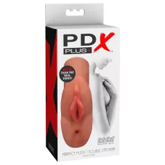   PDX - moški masturbator 2v1 - realističen videz - temna naravna barva