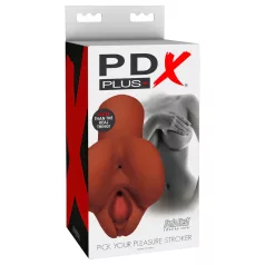   PDX Pick Your Pleasure - realistični masturbator 2 v 1 (rjav)