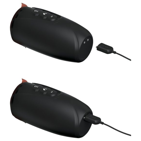 King Cock Plus 7,5 - vibrator z modom potiskanja in modi - rjav