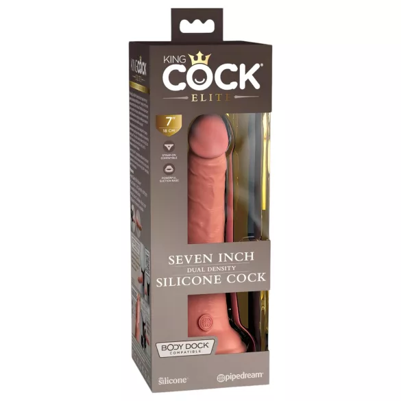 King Cock Elite - realistični dildo z oprijemom - 18 cm - naravna barva