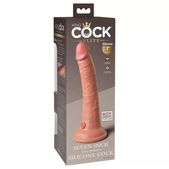 King Cock Elite - realistični dildo z oprijemom - 18 cm - naravna barva