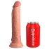 King Cock Elite - realistični dildo s priseskom - 23 cm - naravna barva