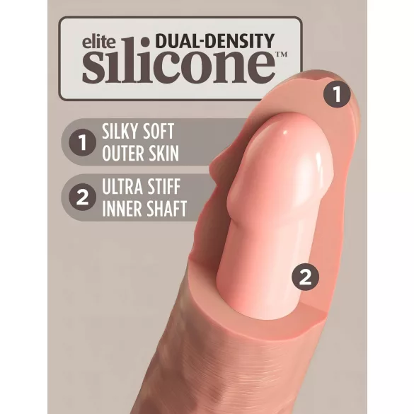 King Cock Elite 6 - vibrator s priseskom (15 cm) - naraven