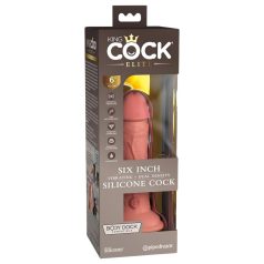 King Cock Elite - realistični vibrator 15 cm - temna koža
