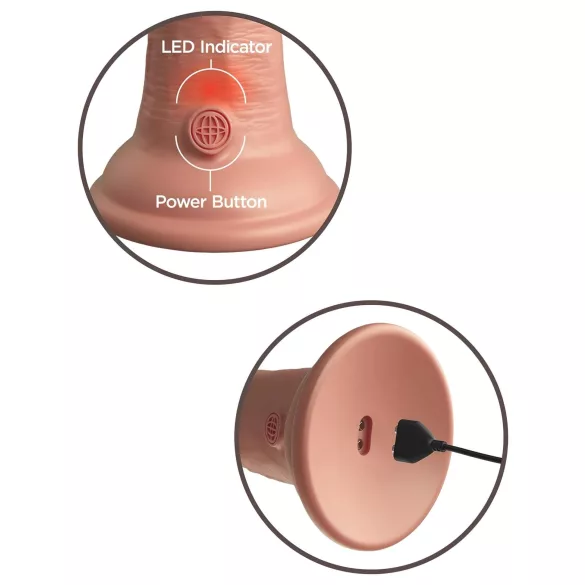 King Cock Elite - realistični vibrator 15 cm - temna koža