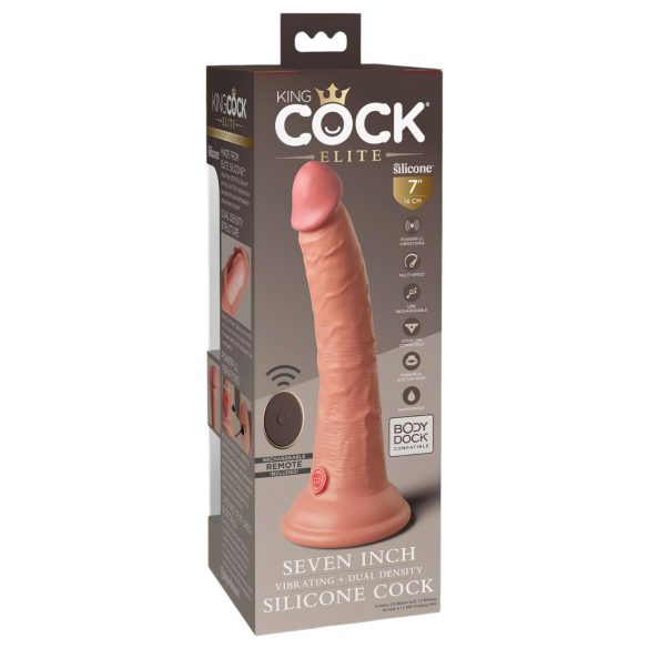 King Cock Elite 7 - vibrator s priseskom - daljinsko upravljanje - 18 cm