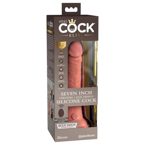 King Cock Elite 7 - vibrator s priseskom - daljinsko upravljanje - 18 cm