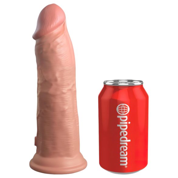 King Cock Elite 8 - dildo z vibracijo in priseskom - 20 cm - naravna barva
