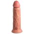 King Cock Elite 8 - dildo z vibracijo in priseskom - 20 cm - naravna barva