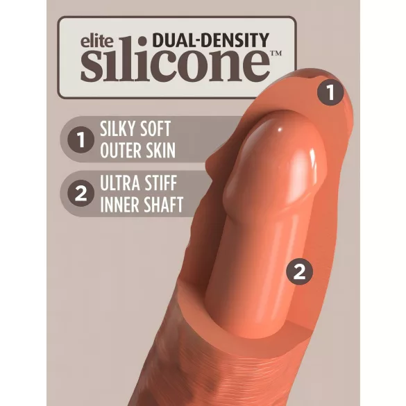 King Cock Elite 8 - realistični vibrator 20 cm - temna koža