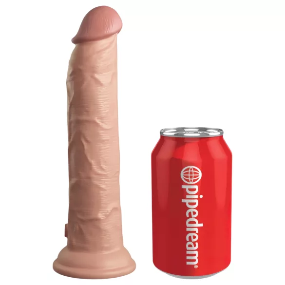 King Cock Elite 9 - vibrir z vakuumsko prisesalko - 23 cm - naravna barva