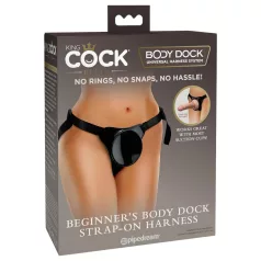 King Cock Elite Beginner's - strap-on dildo - črna