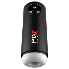   PDX Elite - avtomatski masturbator z vibracijo in potiskanjem - črn