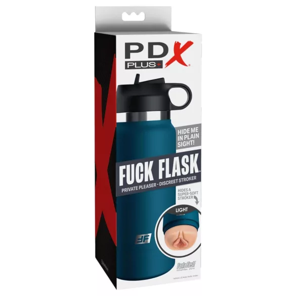 Fuck Flask Private Pleaser - umetna vagina v steklenici - modra/naravna