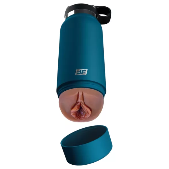 PDX - Fuck Flask Private Pleaser - umetna vagina v steklenici (modro-rjava)