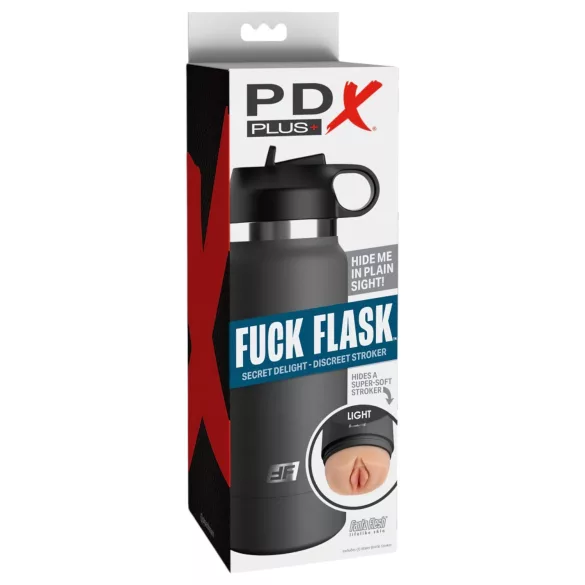 PDX - Fuck Flask Secret Delight - umetna vagina v steklenici (črno-naravna)