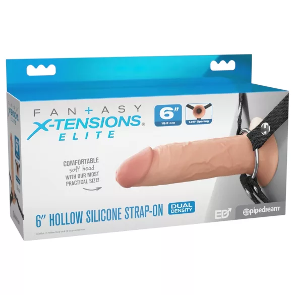 X-TENSION Elite - votel nastavek z umetnim penisom (v naravni barvi)