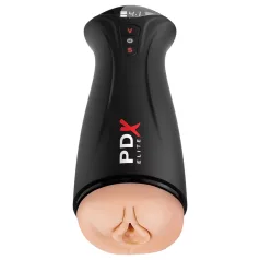   PDX Elite - moški masturbator z vakuumom in vibracijami - črn