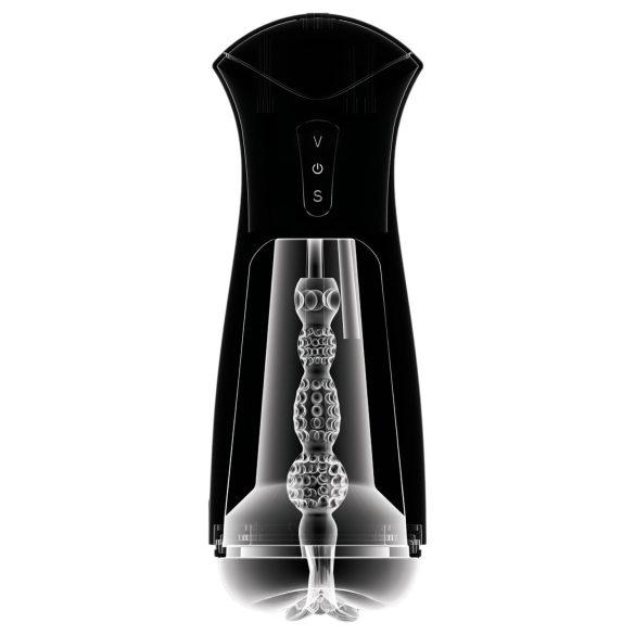 PDX Elite - moški masturbator z vakuumom in vibracijami - črn