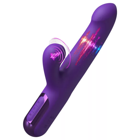 Fantasy For Her - 2 v 1 potisni vibrator in stimulator klitorisa (vijoličen)