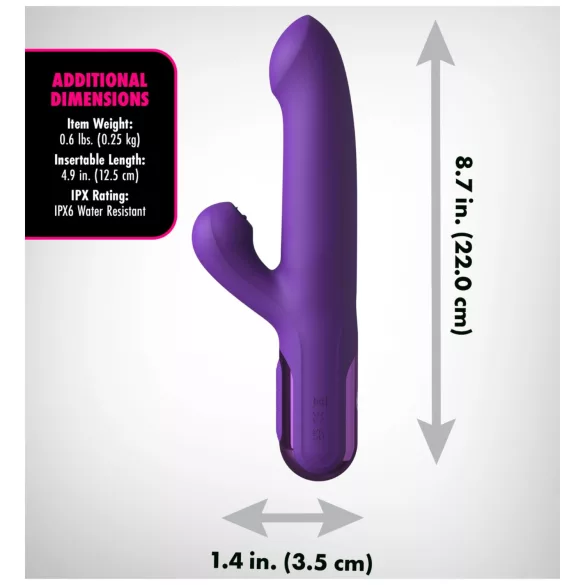 Fantasy For Her - 2 v 1 potisni vibrator in stimulator klitorisa (vijoličen)