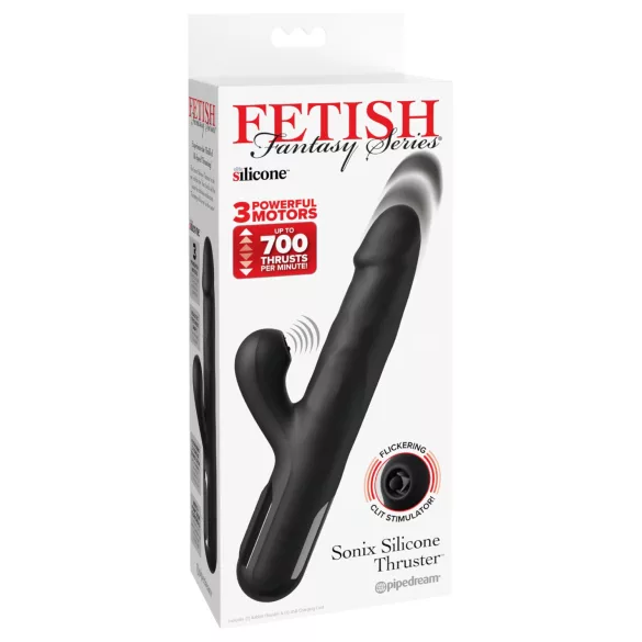 Fetish - vibrator z 3 motornimi potiski (črn)