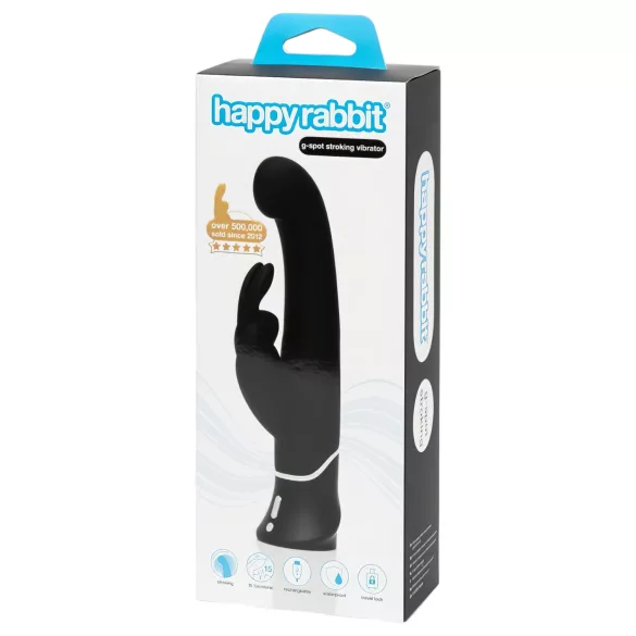 Happyrabbit - G-točka vibrator z ušesi - polnjenje, črna